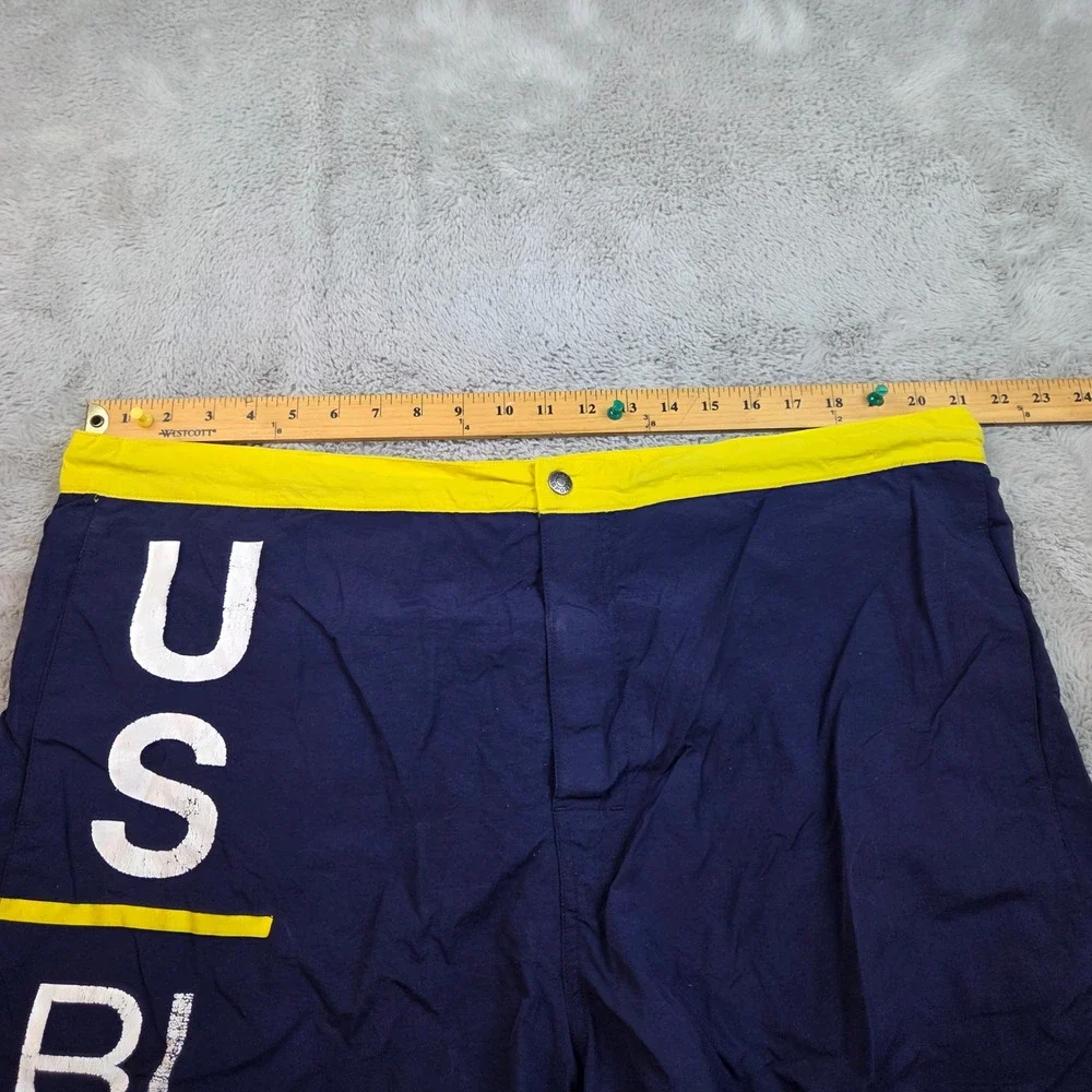 Vtg Polo Ralph Lauren Sport Swim Trunks Mens XL USRL Graphic Lined Navy Yellow